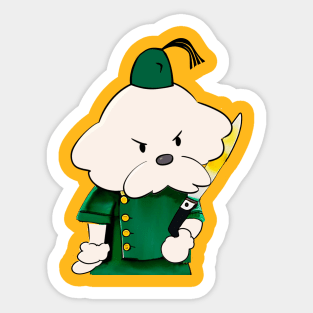 Dog with Knife Sticker